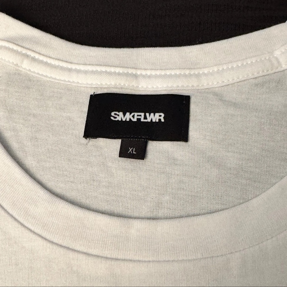 SMKFLWR Plain White T Shirt Size XL Made in USA Surf Huntington Beach Tee